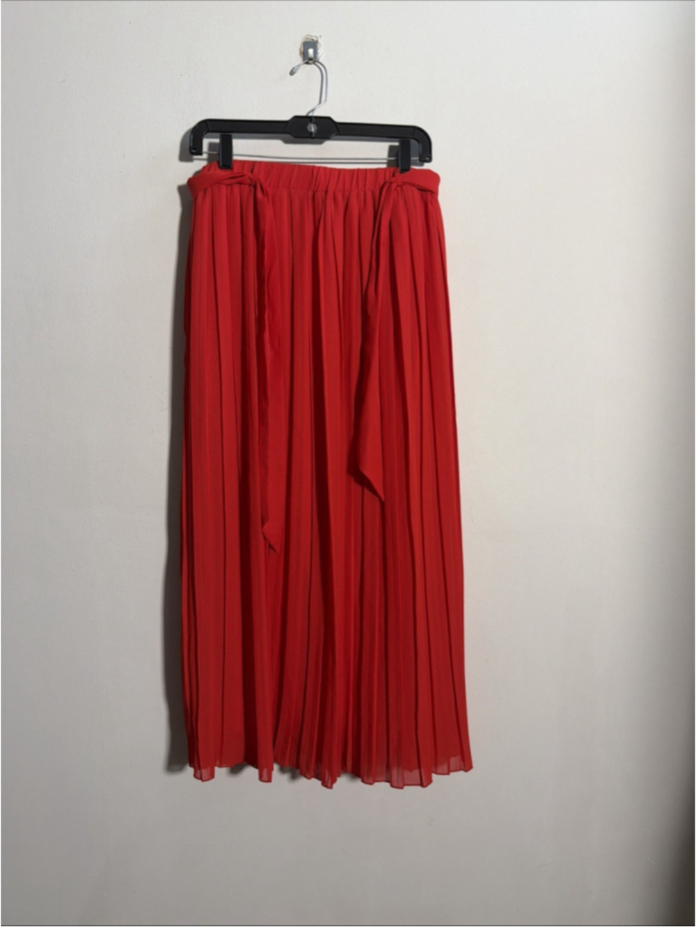NEW WOMEN’S JOIE PLEATED MAXI SKIRT RED SIZE LARGE L LONG